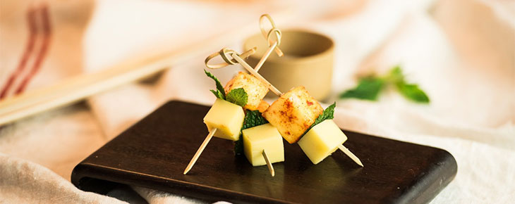 Pineapple and Comte Skewers Pineapple and Comte Skewers